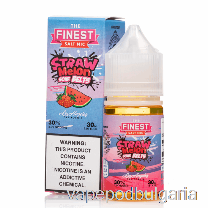 Vape 10000 Дръпки Straw Melon Sour Belts - The Finest Candy Edition сол Nic - 30ml 50mg